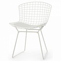 стул bertoia side кожаный standart белый в Омске