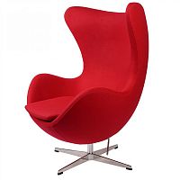 кресло arne jacobsen style egg chair красная шерсть в Омске