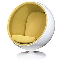 кресло eero ball chair бело-горчичное в Омске