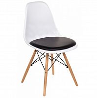 стул деревянный pc-011 белый / черный (eames style) в Омске