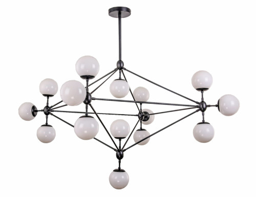 люстра modo 15 black+white черная, белые плафоны в Омске