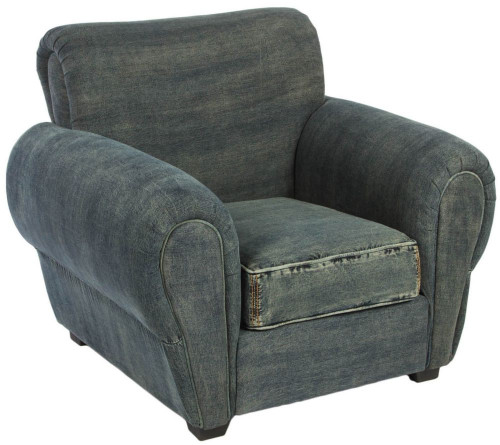 кресло san francisco denim armchair серое в Омске