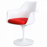 стул eero saarinen style tulip armchair красная подушка в Омске