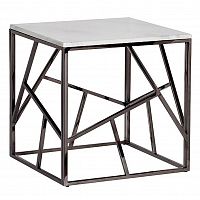 стол журнальный black chrome cube 55*55*56 см хром, белый в Омске