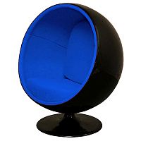 кресло eero ball chair синее с черным в Омске