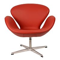 кресло arne jacobsen style swan chair красное в Омске