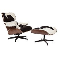 кресло lounge chair & ottoman черно-белое в Омске